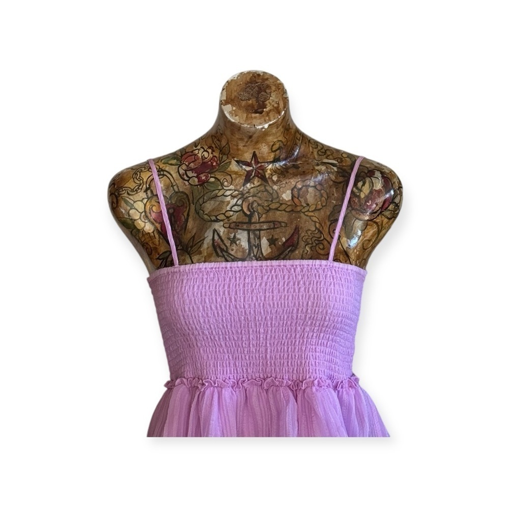BB DAKOTA Steve Madden pink top spaghetti straps small ruffles - Picture 2 of 6